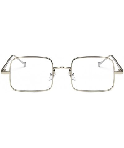 Rectangular Unisex Sunglasses Fashion Silver Pink Drive Holiday Rectangle Non-Polarized UV400 - Silver White - CA18RI7XZ4Q $1...