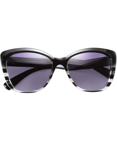 Oval Polarized Vintage Sunglasses American Square Jackie O Cat Eye Sunglasses B2451 - Black Grey Clear - CJ18NI2S587 $16.41