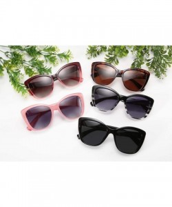 Oval Polarized Vintage Sunglasses American Square Jackie O Cat Eye Sunglasses B2451 - Black Grey Clear - CJ18NI2S587 $16.41