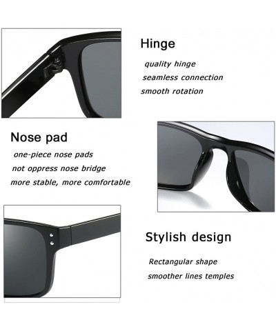 Wayfarer Polarized Sunglasses for Men Women Driving Fishing Unisex Vintage Rectangular Sun Glasses - CC180OTCTM4 $13.65