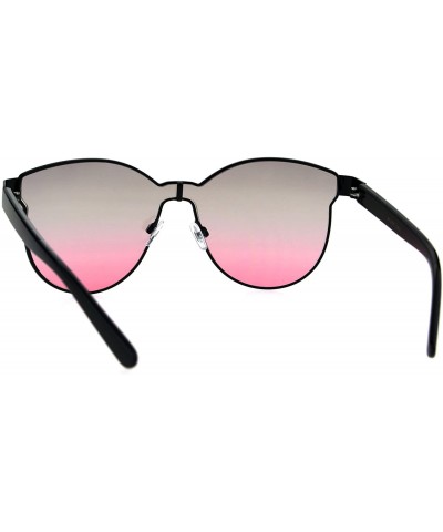 Shield Womens Trendy Chic Panel Shield Butterfly Designer Sunglasses - Black Grey Pink - CT185HI5WTZ $11.83