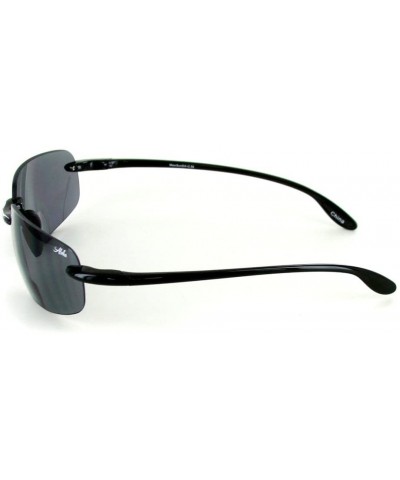 Sport "Oahu Sun Deluxe" Wrap-Around Rimless Bifocal Sunglasses (Black w/Smoke +1.50) - C511MS1BPGJ $20.93