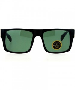Square Impact Resistance Glass Lens Sunglasses Mens Square Luxury Metal Design - Black - CN1877KORD7 $11.93