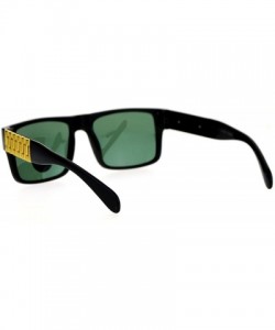 Square Impact Resistance Glass Lens Sunglasses Mens Square Luxury Metal Design - Black - CN1877KORD7 $11.93