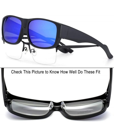 Wrap Fit Over Glasses Sunglasses Polarized Lenses for Men Women Medium Size - CP18QRSG2GS $21.98