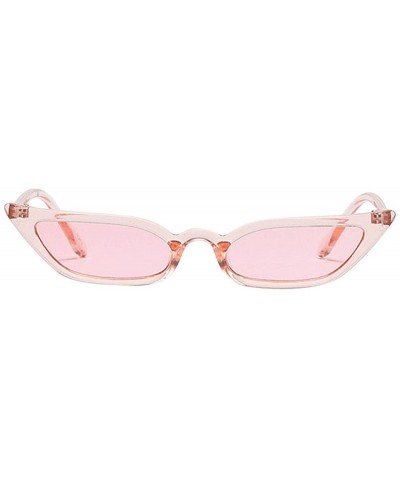 Sport Women Vintage Cat Eye Sunglasses Retro Small Frame UV400 Eyewear Fashion Candy Colored Goggles - Pink - CR18RLCM50H $8.25