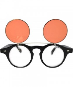 Round Steampunk Retro Gothic Vintage Hippie Colored Metal Round Circle Frame Sunglasses Colored Lens - CP186YA4CHE $8.46