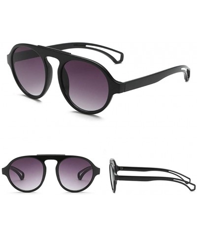 Goggle Fashion Man Women Irregular Shape Sunglasses Glasses Vintage Retro Style - Black&gray - CP18UKXG90K $7.29