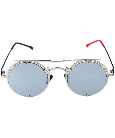 Rimless Round Steampunk Sunglasses-Retro Eyewear Metal Frames-Fashion Goggle Unisex - E - CZ190E86UA7 $24.44