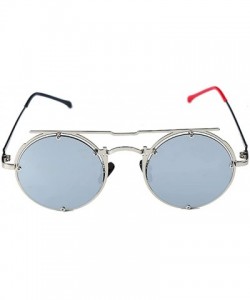 Rimless Round Steampunk Sunglasses-Retro Eyewear Metal Frames-Fashion Goggle Unisex - E - CZ190E86UA7 $24.44