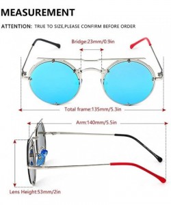 Rimless Round Steampunk Sunglasses-Retro Eyewear Metal Frames-Fashion Goggle Unisex - E - CZ190E86UA7 $24.44