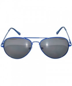 Aviator Aviator Style Sunglasses Colored Lens Colored Metal Frame with Spring Hinge - Blue_smoke_lens - CE121GEY8TT $10.09