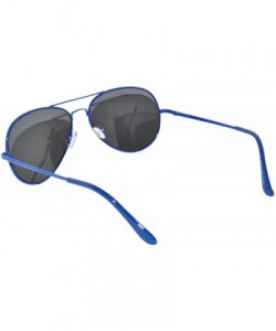 Aviator Aviator Style Sunglasses Colored Lens Colored Metal Frame with Spring Hinge - Blue_smoke_lens - CE121GEY8TT $10.09