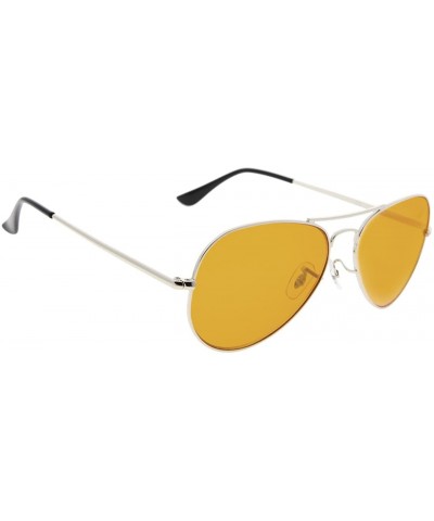 Aviator Sleep Better Eyeglasses - Blue Blocking Reading Glasses for Computer TV Phone - Silver - CF18E0KD3A5 $35.84