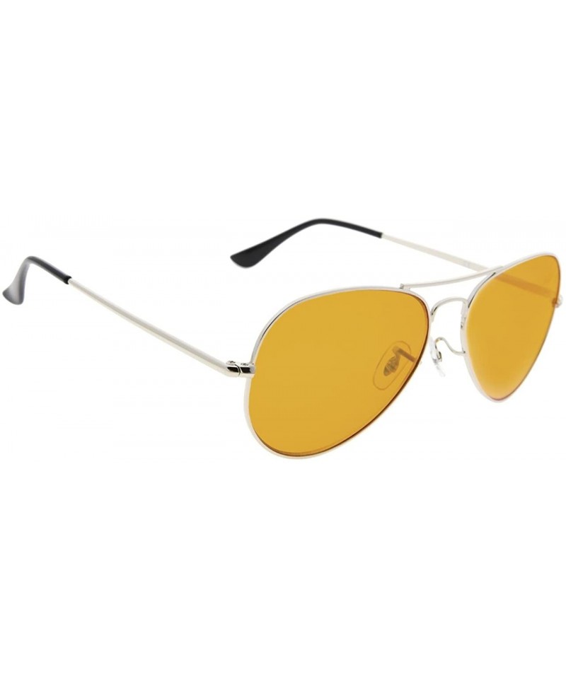 Aviator Sleep Better Eyeglasses - Blue Blocking Reading Glasses for Computer TV Phone - Silver - CF18E0KD3A5 $35.84