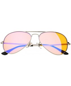 Aviator Sleep Better Eyeglasses - Blue Blocking Reading Glasses for Computer TV Phone - Silver - CF18E0KD3A5 $35.84