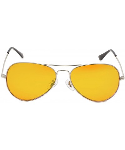 Aviator Sleep Better Eyeglasses - Blue Blocking Reading Glasses for Computer TV Phone - Silver - CF18E0KD3A5 $35.84
