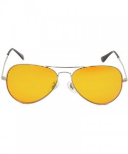Aviator Sleep Better Eyeglasses - Blue Blocking Reading Glasses for Computer TV Phone - Silver - CF18E0KD3A5 $35.84