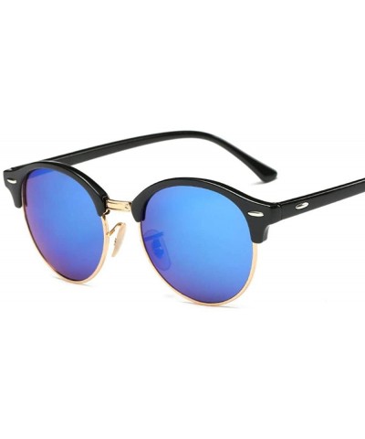 Aviator Retro Round Sunglasses Women Men Brand Design Rivet Female Sun Glasses Men C1 - C1 - CQ18XE0C9NO $7.13