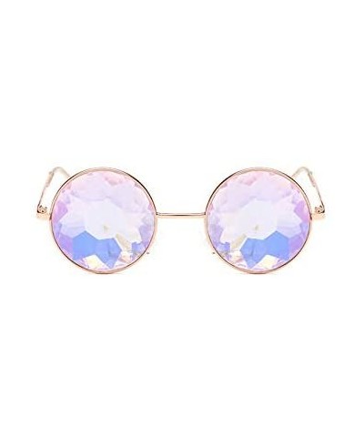 Round Kaleidoscope Vintage Round Glasses - Gold - CV18USIXULD $35.84