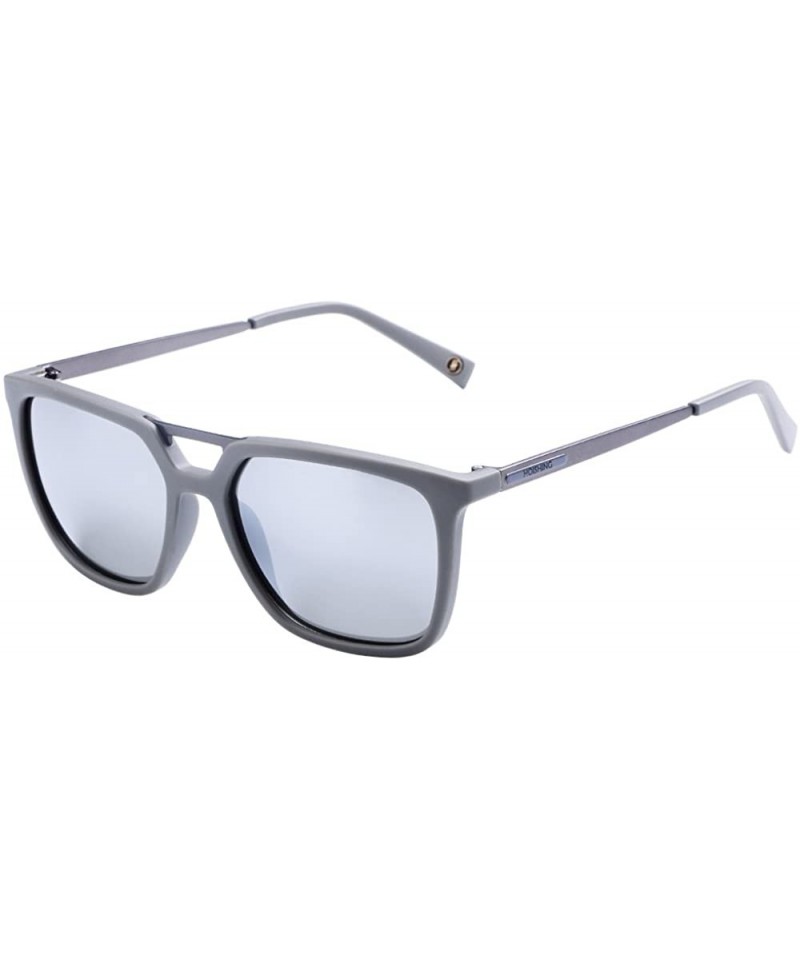 Square Hot Retro Square Polarized Sunglasses Plastic Frame with Metal Temple For Women/Men - Grey - CW18CNU55TC $15.80