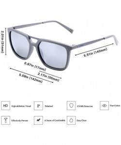 Square Hot Retro Square Polarized Sunglasses Plastic Frame with Metal Temple For Women/Men - Grey - CW18CNU55TC $15.80