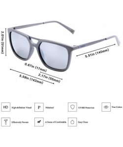 Square Hot Retro Square Polarized Sunglasses Plastic Frame with Metal Temple For Women/Men - Grey - CW18CNU55TC $15.80