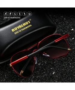 Sport Polarized Sunglasses for Men Aviator Retro UV400 Protection HD 58mm - Red Red - C018XRNZKD7 $14.19