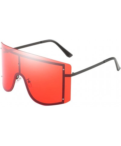 Goggle Cool Colorful Fashion Goggles Unisex Oversize Sunglasses Vintage Shades Glasses - Red - CR196YXNS2Q $8.30