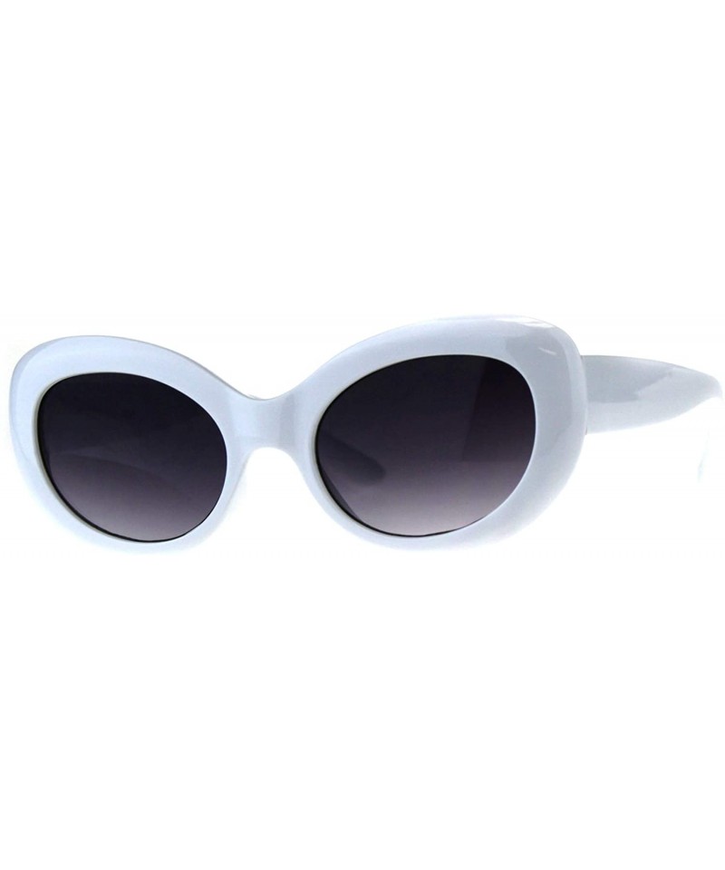 Oval Womens Sunglasses Oval Cateye Vintage Fashion Frame UV 400 - White (Smoke) - C818KZG4TMZ $11.83