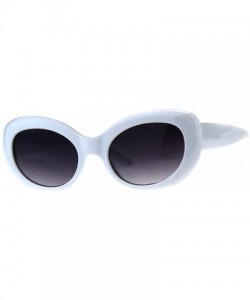 Oval Womens Sunglasses Oval Cateye Vintage Fashion Frame UV 400 - White (Smoke) - C818KZG4TMZ $11.83