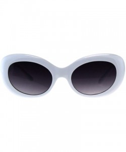 Oval Womens Sunglasses Oval Cateye Vintage Fashion Frame UV 400 - White (Smoke) - C818KZG4TMZ $11.83