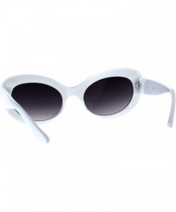 Oval Womens Sunglasses Oval Cateye Vintage Fashion Frame UV 400 - White (Smoke) - C818KZG4TMZ $11.83