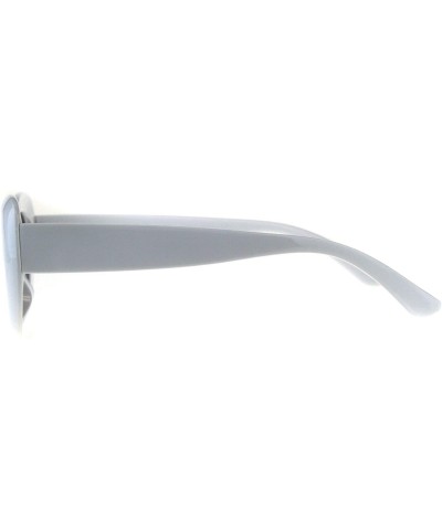 Oval Womens Sunglasses Oval Cateye Vintage Fashion Frame UV 400 - White (Smoke) - C818KZG4TMZ $11.83