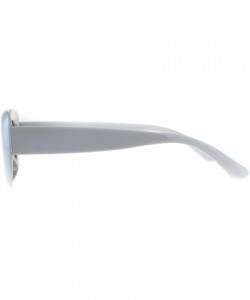 Oval Womens Sunglasses Oval Cateye Vintage Fashion Frame UV 400 - White (Smoke) - C818KZG4TMZ $11.83