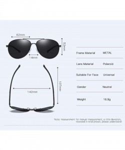Aviator Sunglasses Men's Polarizing Sunglasses Classic Toad Lens Polarizing Sunglasses Driving Glasses - F - CX18QO3TE27 $31.08