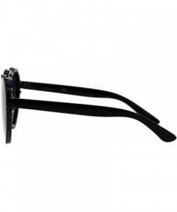 Shield Womens Rimless Heart Shape Shield Valentines Plastic Sunglasses - Black Smoke - CJ18E09MWMZ $11.18