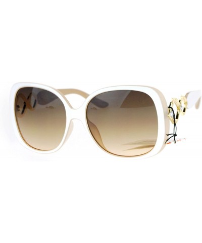 Square Womens Designer Fashion Sunglasses Square Rhinestone Decor UV 400 - White - C9186OTNAY4 $24.15