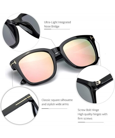 Wayfarer Fashion Sunglasses for Women Polarized Driving Anti Glare 100% UV Protection Stylish Design - C318XMS4KGR $29.38