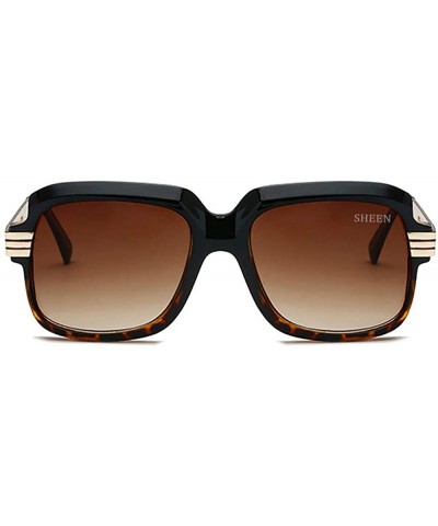 Sport Oversized Retro Sunglasses Mens Bold Pilot Sports Sunglasses Metal Frame Transparen Lenst - Green - CA18E6UU3R4 $14.79