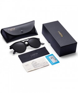 Round Double Bridge Round Polarized Sunglasses for Women UV Protection - Grey Lens - CZ18G48AM50 $19.34