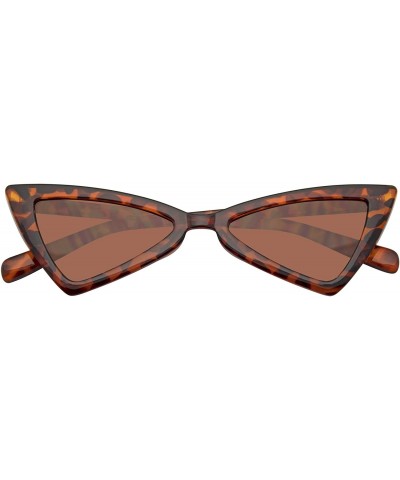 Cat Eye Women Vintage Triangle Sunglasses Fashion Anti UV Glasses Retro Cat Eye Eyewear - Brown - CC18TQG2UKS $19.99