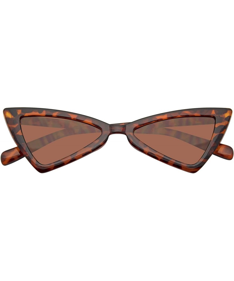 Cat Eye Women Vintage Triangle Sunglasses Fashion Anti UV Glasses Retro Cat Eye Eyewear - Brown - CC18TQG2UKS $11.31