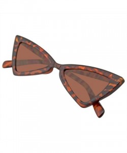 Cat Eye Women Vintage Triangle Sunglasses Fashion Anti UV Glasses Retro Cat Eye Eyewear - Brown - CC18TQG2UKS $11.31