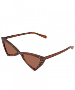 Cat Eye Women Vintage Triangle Sunglasses Fashion Anti UV Glasses Retro Cat Eye Eyewear - Brown - CC18TQG2UKS $11.31