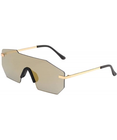 Goggle Fashion Rimless Sunglasses for Women Men Casual UV Protective Glasses Women Men Irregular Eyewear - C818N7XLOY0 $19.35