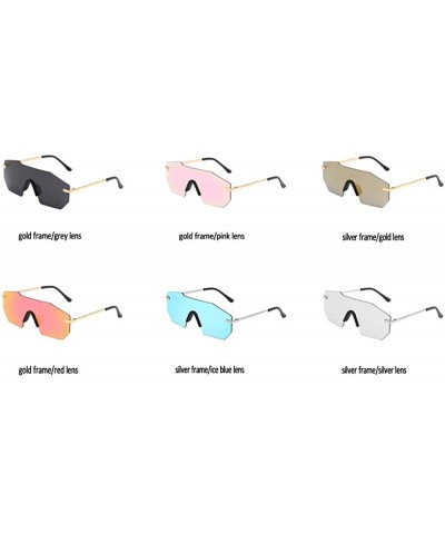 Goggle Fashion Rimless Sunglasses for Women Men Casual UV Protective Glasses Women Men Irregular Eyewear - C818N7XLOY0 $19.35