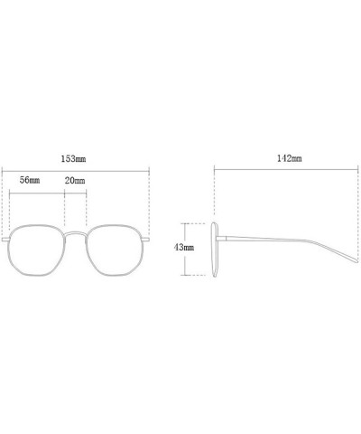 Square Ladies Fashion Trend Square Metal frame Glasses Brand Designer Men Double beam Sunglasses - Silver Grey - CM18WLAN7SG ...