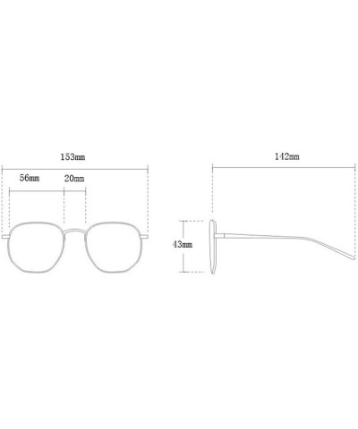 Square Ladies Fashion Trend Square Metal frame Glasses Brand Designer Men Double beam Sunglasses - Silver Grey - CM18WLAN7SG ...