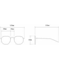 Square Ladies Fashion Trend Square Metal frame Glasses Brand Designer Men Double beam Sunglasses - Silver Grey - CM18WLAN7SG ...